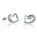 10K White Gold Heart Shape Diamond Stud Earrings title=