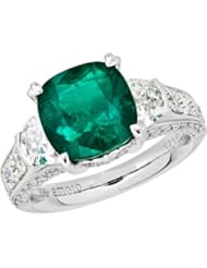 Colombian Emerald and Diamond Ring in 18kt white gold