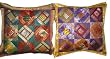 Pair of Decorative Vintage Silk Sari Toss Pillow Shams Cushion Covers