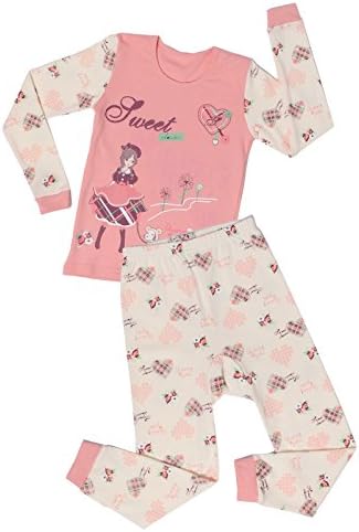 ChummyChummy Premium Girls Pajamas Little Kids Pjs Sets 100% Cotton Clothes US 9~10Y/Asia 75 (KGSPJ03)