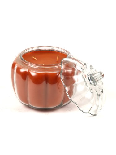 Large Glass Filled Pumpkin Candle w/ Lid