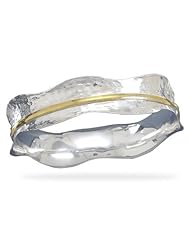 Two Tone Hammered Bangle Bracelet
