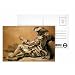 Small boy with a fishing rod, 1755 (black and white chalk with red chalk on light brown paper) by Francois Boucher - Postcard (Pack of 8) - 6x4 inch - Art247 Highest Quality - Standard Size - Pack Of 8
