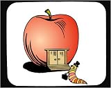 Mouse Pad with apple, business, worm, door, briefcase