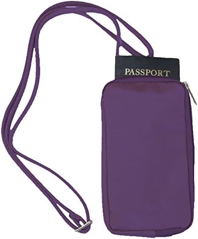 The DayMaker BeSafeBagsTM Security Passport Wallet, Grande and Compact with RFID blocking SafePockets! (Large, Purple Microfiber)