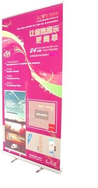 Displayfactory USA 48"×100"large Format Retractable Roll up Banner Stand Includes Bag Aluminum Silver Exhibition Display Trade Show Sign Holder