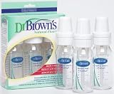 Dr Brown's 4oz Natural Flow Regular Neck Baby Bottle 3-Pack