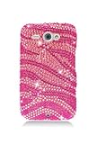HTC ChaCha / Status Full Diamond Graphic Case - Hot Pink Zebra (Package inc ....