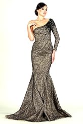 Mermaid Lace One Shoulder  Dress