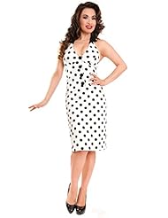 Sexy V-neck Polka Dot Print Slit Halter  Dress