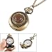 Ladies Bronze Tone Rhinestone Round Case Necklace Pocket Watch