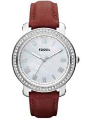 Fossil Womens ES3190 Emma Red Leather Watch