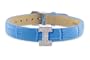 Diamond Clip On Initial letter "I" with Blue Leather Bracelet