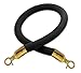 Black or Red Barrier Rope Crowd Control Stanchion Queue Velvet Rope with Hardware Barrier Rope (Black Rope with Gold Hardware)