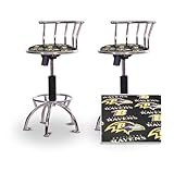2 24"-29" Baltimore Ravens Seat Chrome Adjustable Specialty / Custom Barsto ....