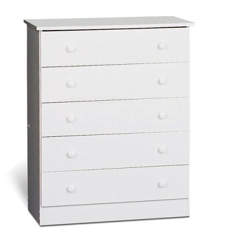 Prepac WHD-3038-5 White 5 Drawer Chest