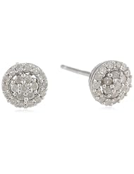 Sterling Silver Diamond Cluster Studs