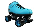 Riedell Dart Light Ice Blue Boots with Black Wheels & Light Ice Blue Hubs Mens Boys Ladies Womens Girls Kids Childrens Youth Quad Derby Speed Roller Skates