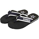 NFL Dallas Cowboys Contoured Flip Flops - Black/Navy Blue (10/11)