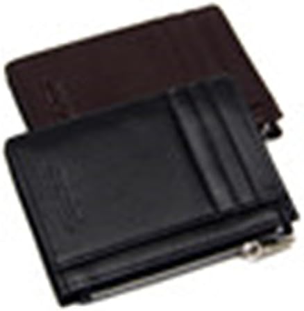 Men wallets Leather Purse With Coin Pocket Black Wallet Zipper Credit Card Holders Zipper Poucht (Black)
