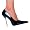 black patent/silver heel
