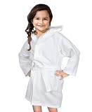 Pure Linen Turkish Waffle Hooded Style Kids Unisex Robe, 100%