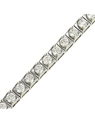 Illusion Set Wave Diamond Tennis Bracelet 10.00cttw