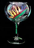 Bird of Paradise Design - Hand Painted - Grande Goblet - 17.5 oz..