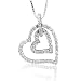 14k White Gold Two Hearts Diamond Pendant Necklace (HI, SI-I, 0.25 carat)