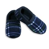 Private Label - Boys Fleece Slipper, Navy, Green