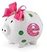 Mud Pie Baby Girl Pink Initial Ceramic Piggy Bank, Letter E