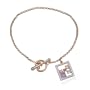 18k Yellow Gold Plated Sterling Silver Multi-Gemstone and Diamond Square Charm Bracelet, 7.25"