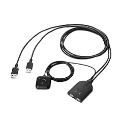 ELECOM パソコン切替器 キーボード・マウス用 手元スイッチ付 ブラック KM-A22BBK
