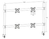 Quad LCD LED TFT Monitor Tischhalterung Monitorhalterung Vier Monitore 4 Fach