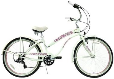 7-Speed Beach Cruiser Frame Color: Black with Pink Wheels (Ladies)