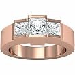 14K Rose Gold Diamond Three-Stone Engagement Ring - 1.30 Ct.