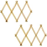 Set Of 2 Wood Expandable Hat, Cap, Belt, Umbrella Wall Racks w/ Pegs