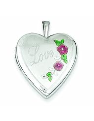 Genuine 14K White Gold 20mm White Gold Enamel Flowers Love Heart Locket 2 Grams Of Gold 100% Satisfaction Guaranteed.