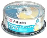 Verbatim COLOR METALLIC INKJET PRINTABLE 52x 80-Min CD-R's 25-Pak