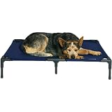 Kakadu Pet Elevated Pet Cot, Marine (Blue) - Large, 36" x 30" x 7"