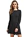 ROMWE Solid Long Sleeve Simple Classical High Low Casual Dress