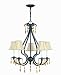 Lite Source C7430 Stamford 5-Lite Chandelier, Dark Bronze Wrought Iron And Crystal with Fabric Shade