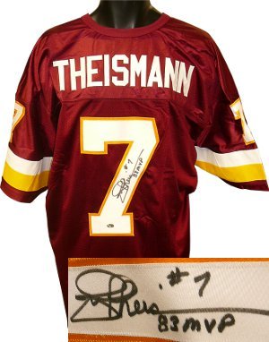 Joe Theismann Signed Washington Redskins Maroon Prostyle Jersey 83 MVP