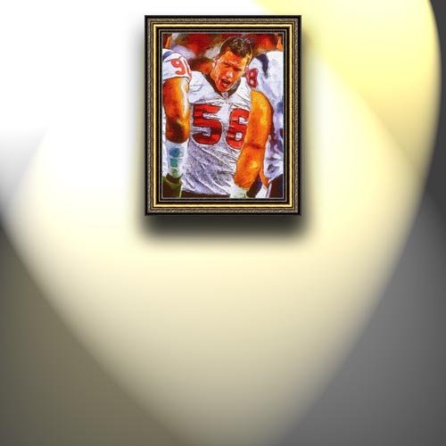 Completely Handpainted American Football Sport Painting, Custom Order FL9993, Oil on Canvas, with Option to Paint Jerry, Brett & Co. from Any Other Favorite Photograph or Picture, Unframed, Size 27'' x 37