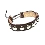 Leather and Strings Bracelet with Metal Studs (Brown)