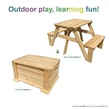 13765-Lohasrus Kids Picnic Table MM20301 + Toy Chest MM20501 - Unfinished Fir, Indoor / Outdoor, fo