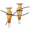 Double Amphora Glass on Metal Sconce- Amber