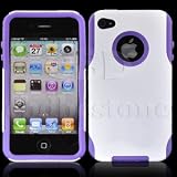 Iphone 4 g s Case Purple White Very Similiar in style to Otterbox Commuter case