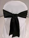 Black Satin Wedding Chair Sash Bows (set of 10)