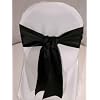Black Satin Wedding Chair Sash Bows (set of 10)